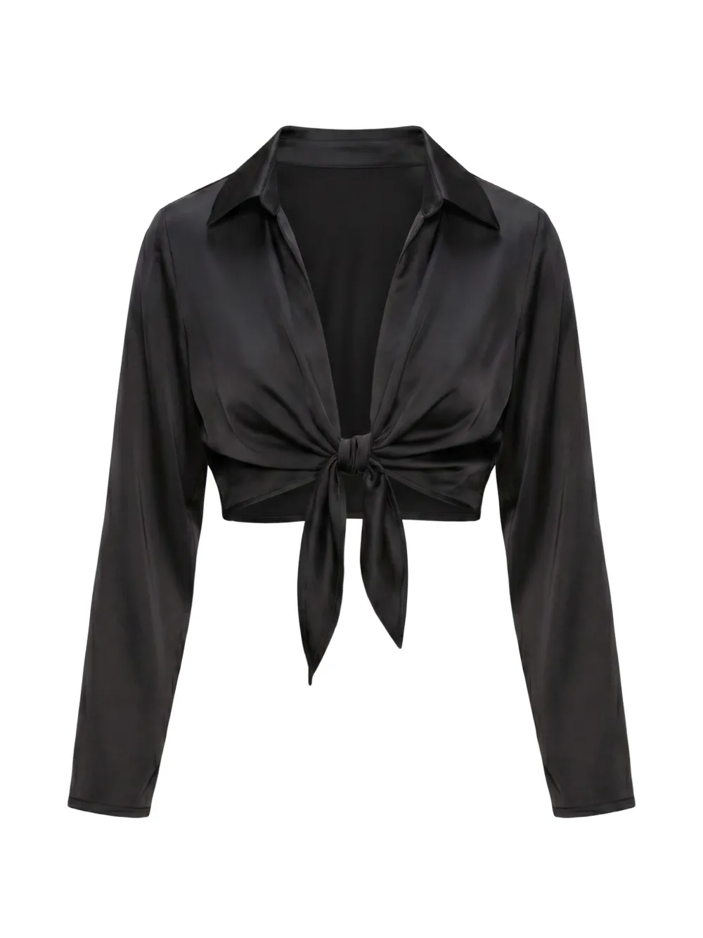 Moeva Greta front-tie crop top - Noir Moeva Greta front-tie crop top - Noir