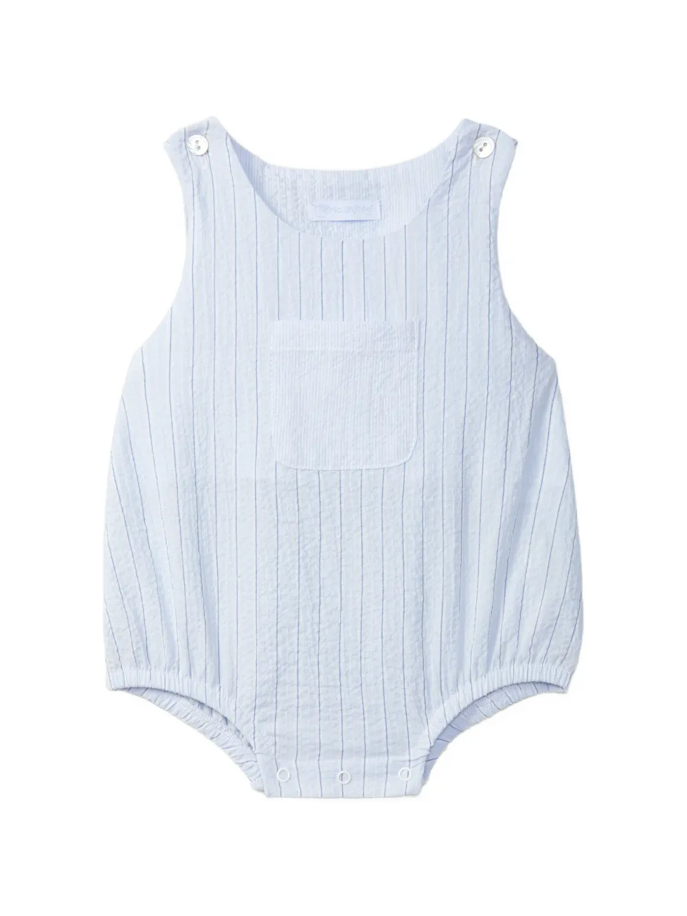 LARANJINHA vertical-stripe seersucker body Blauw