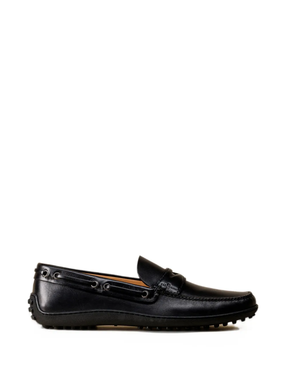 Car Shoe bleached-leather apron-toe loafers - Nero