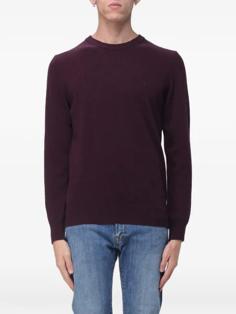 BROOKSFIELD logo-embroidery crewneck wool sweater