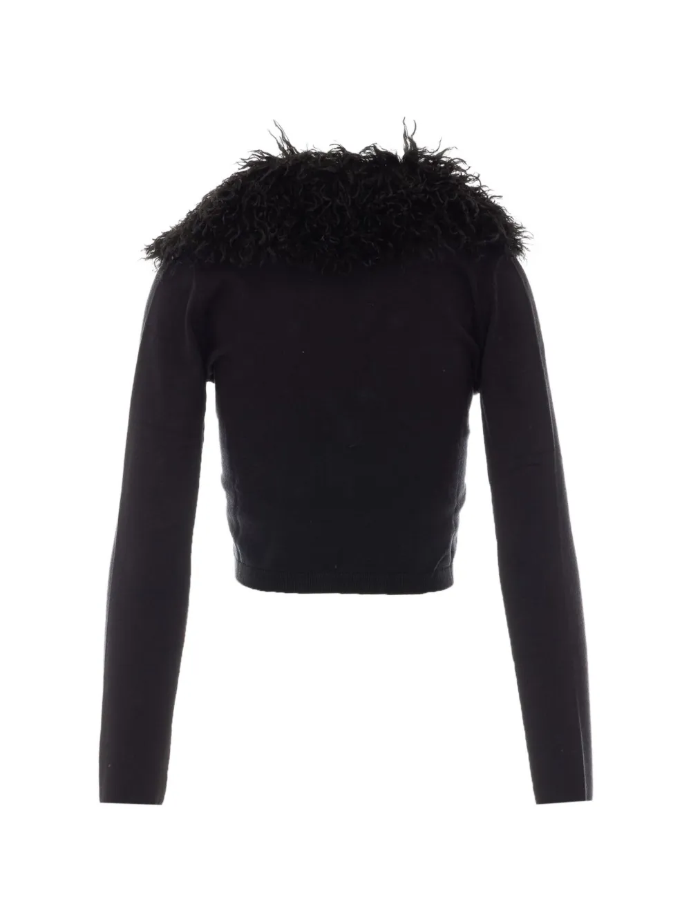 TWINSET Cropped vest met imitatiebont Zwart