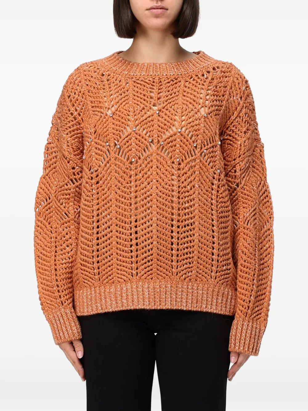 TWINSET Myfo wool blend jumper with embroidery Oranje
