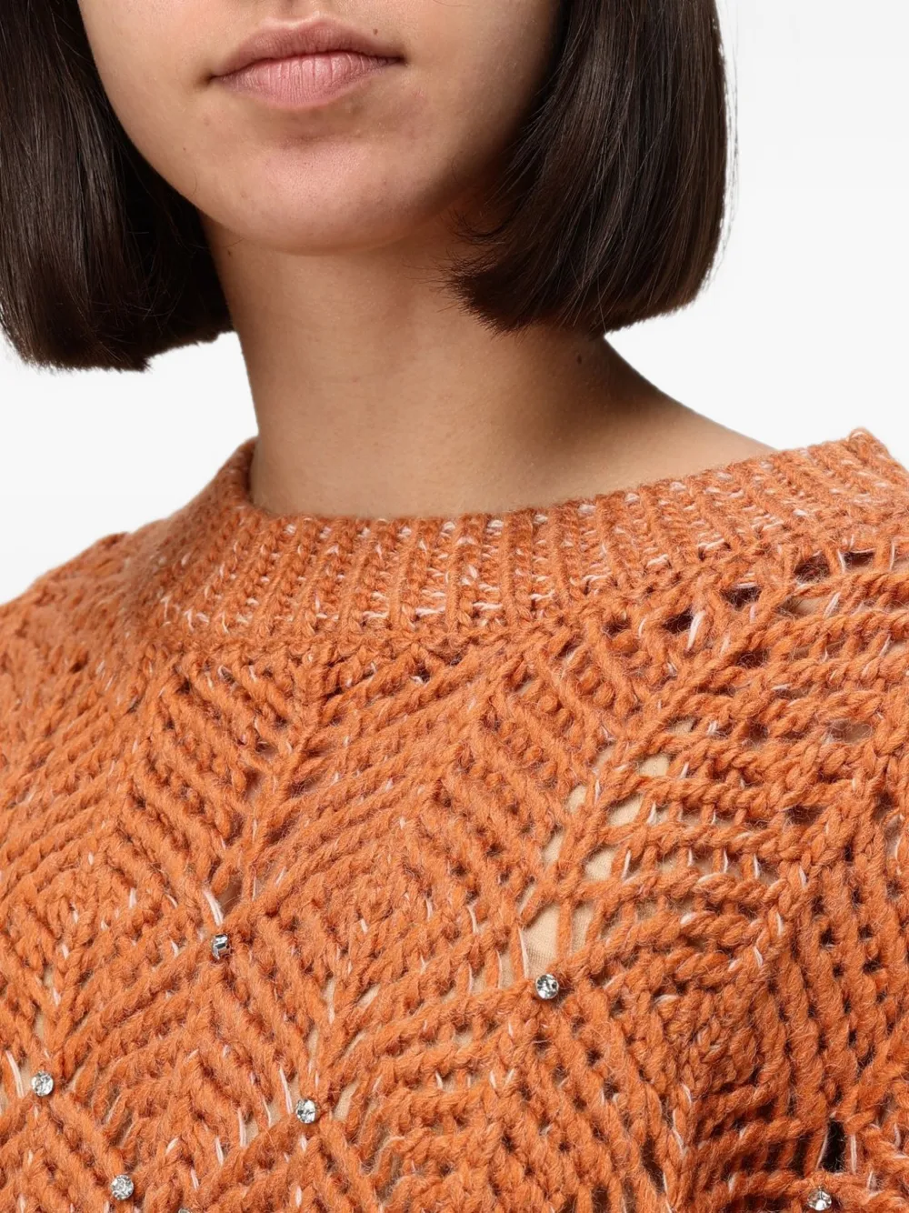 TWINSET Myfo wool blend jumper with embroidery Oranje