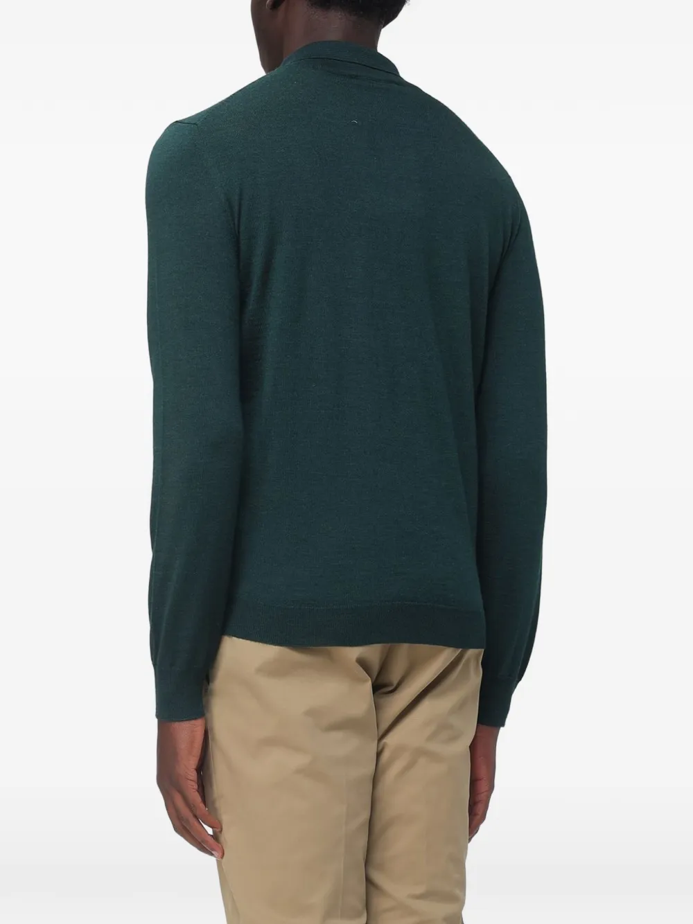 K-Way Rey Wool Silk polo-collar sweater Groen