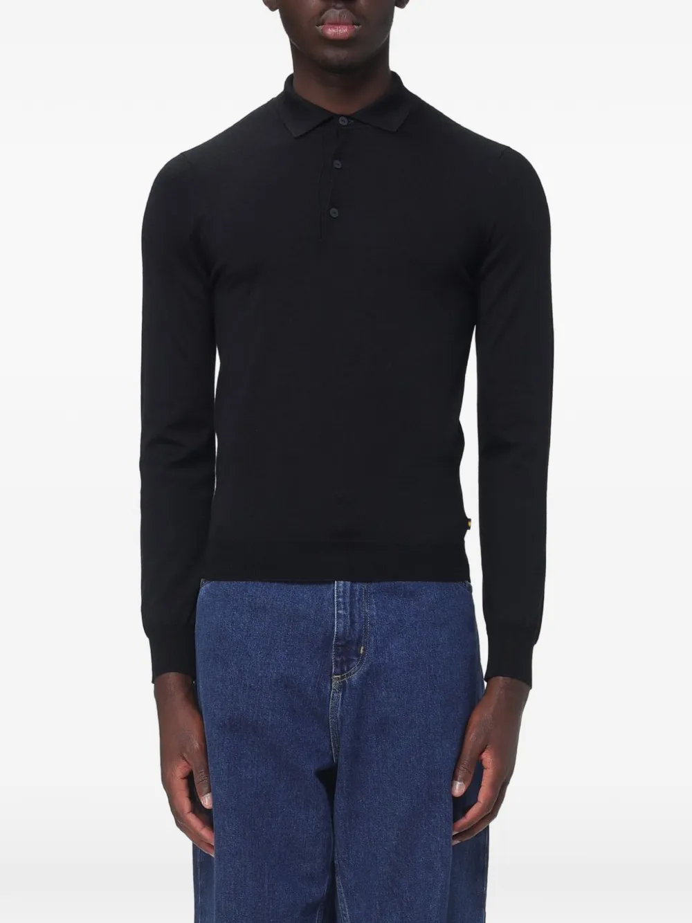 K-Way polo-collar sweater - Nero