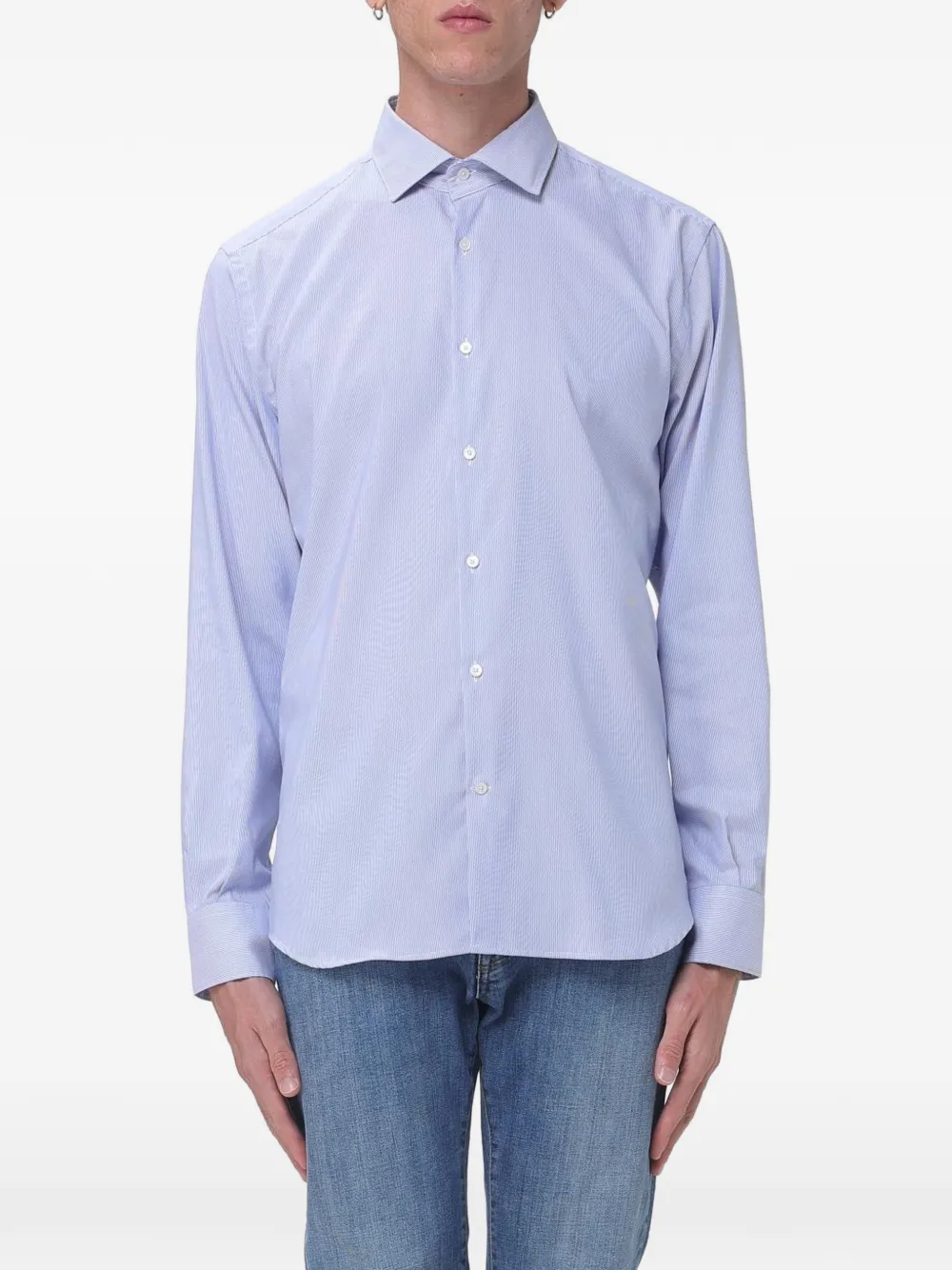 BROOKSFIELD striped cotton shirt - Blu