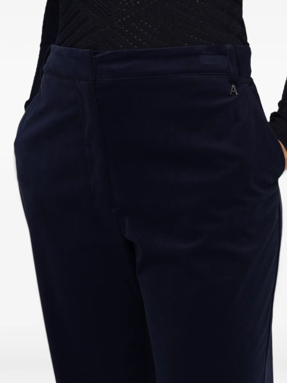 TWINSET flared velvet trousers Blauw