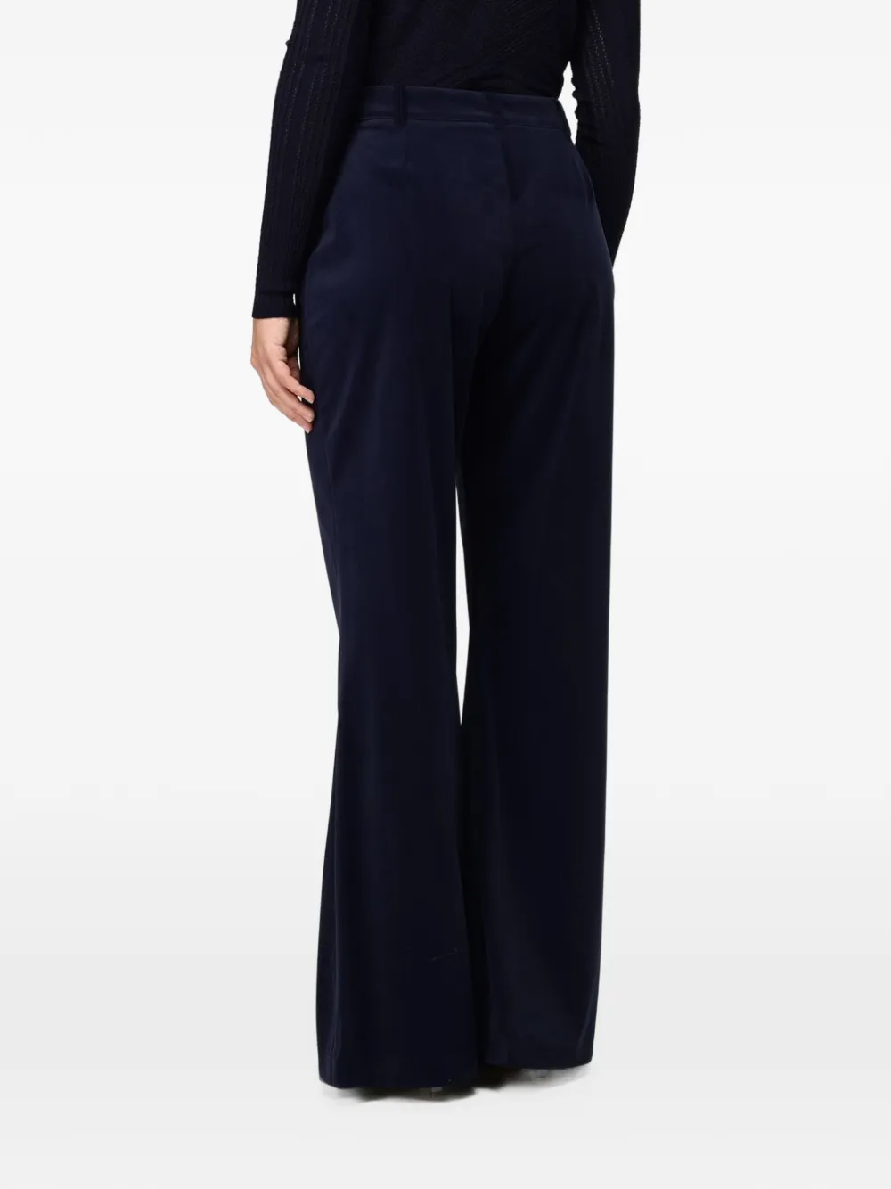 TWINSET flared velvet trousers Blauw