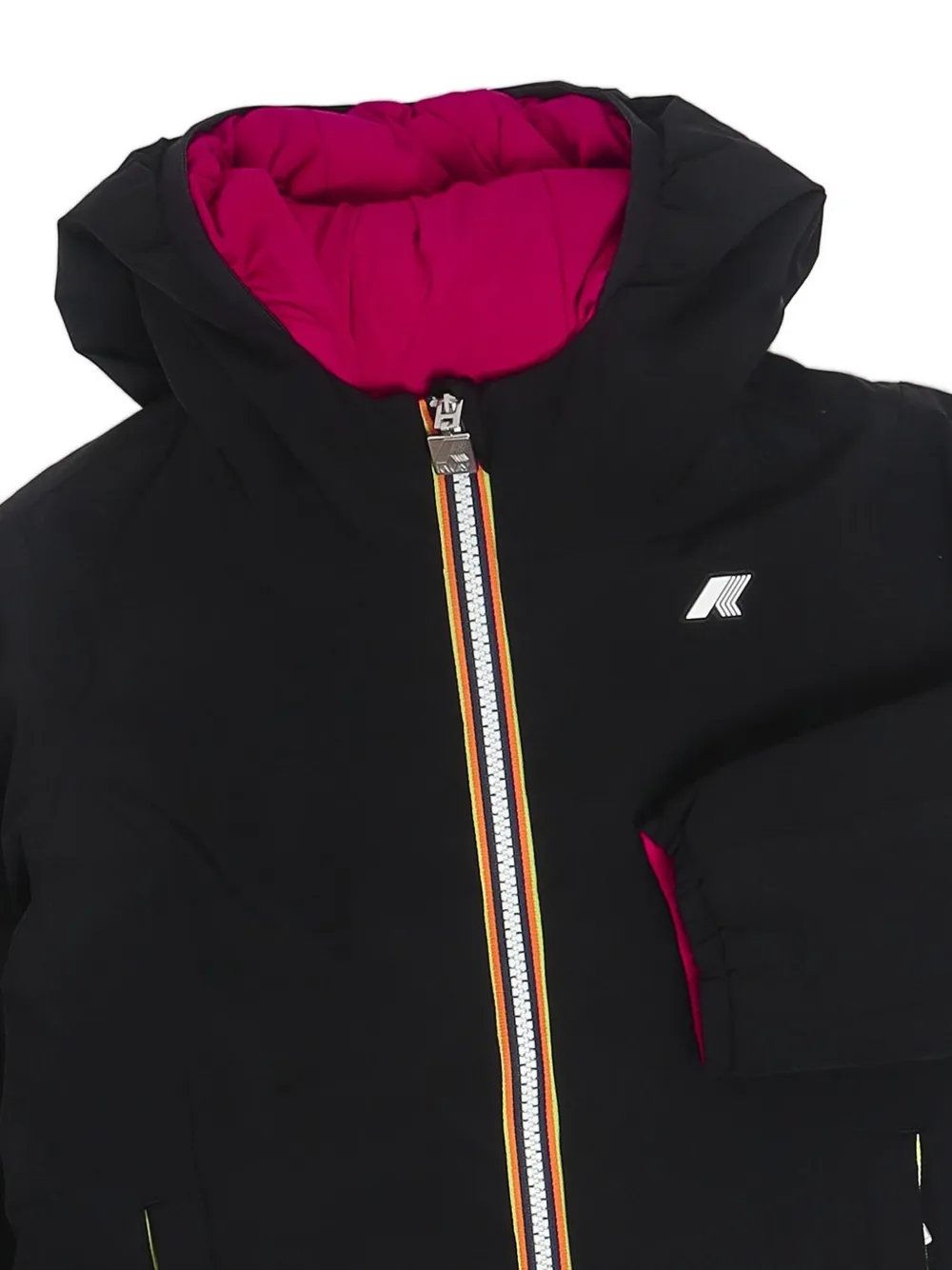 K Way Kids Lily reversible hooded jacket Zwart