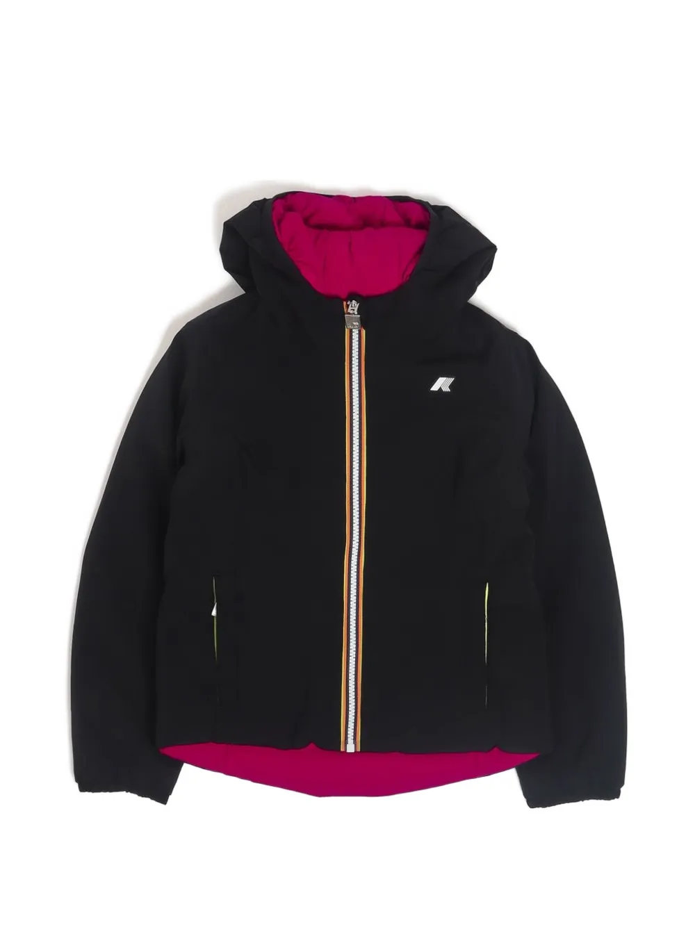 K Way Kids Lily reversible hooded jacket Zwart