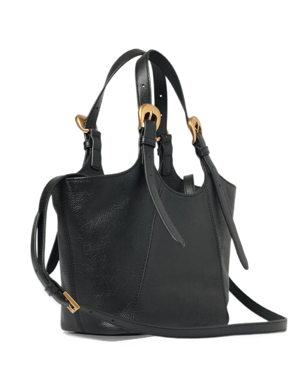 TWINSET buckle-detail pebbled tote bag Zwart