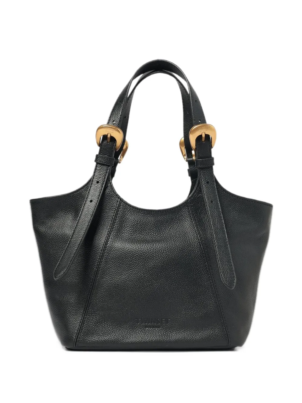 TWINSET buckle-detail pebbled tote bag Zwart