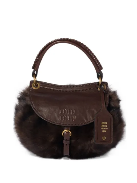 Miu Miu Rendez-vous Tasche aus Shearling und Nappaleder mit Nieten