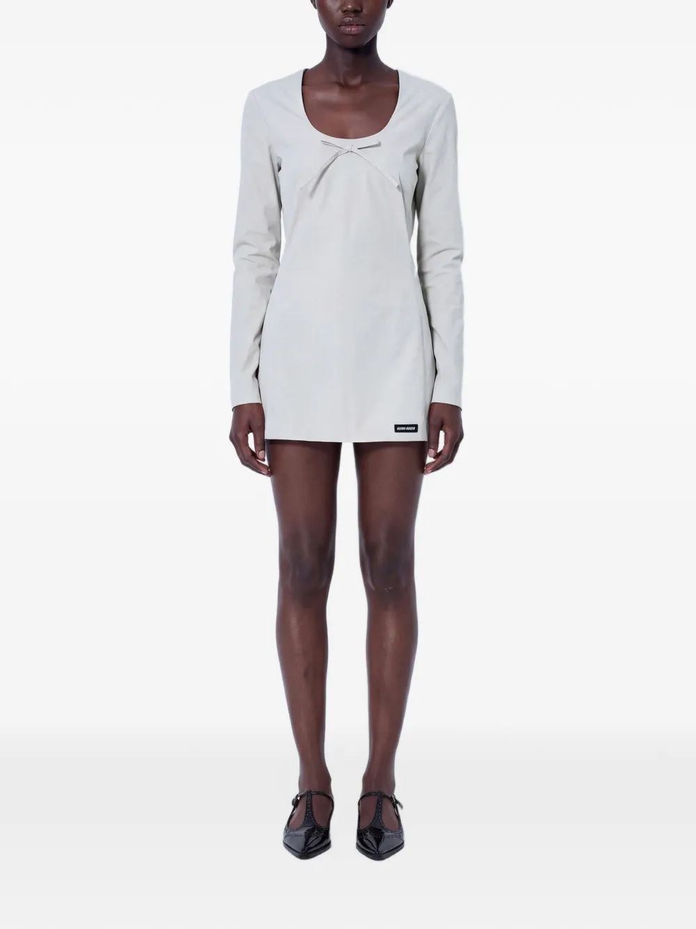 Miu Miu stretch poplin mini-dress - Toni neutri