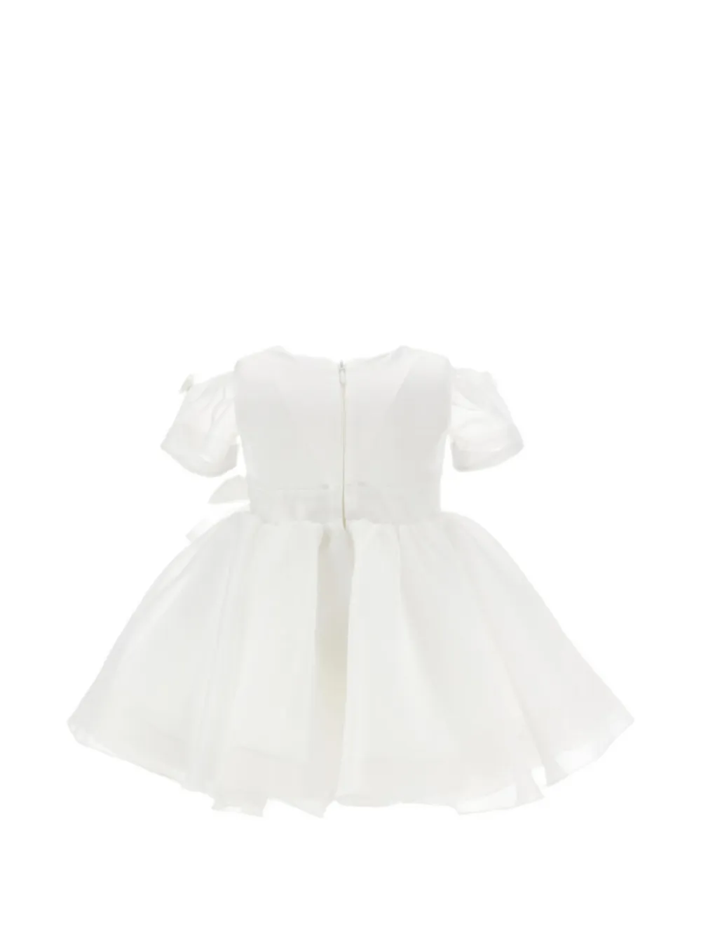 Monnalisa lace-panelled bow-detail dress Wit