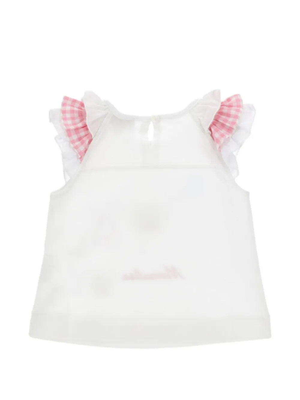Monnalisa floral-print ruffled T-shirt Wit