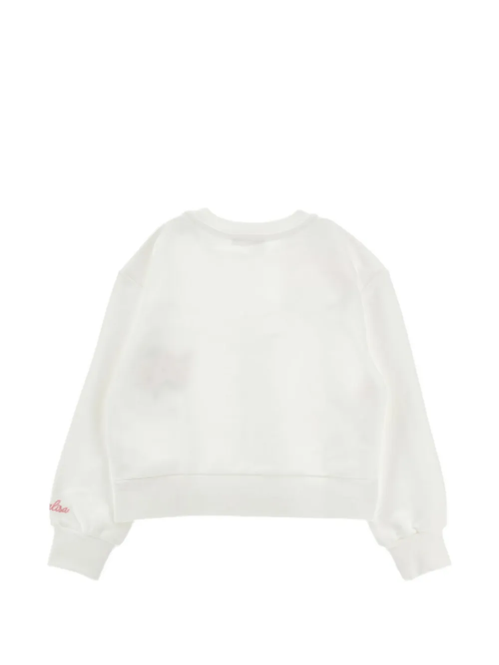Monnalisa floral-embroidered panelled sweatshirt Wit