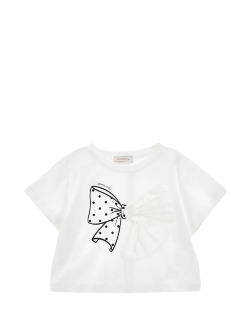 Monnalisa bow-detail T-shirt - Bianco