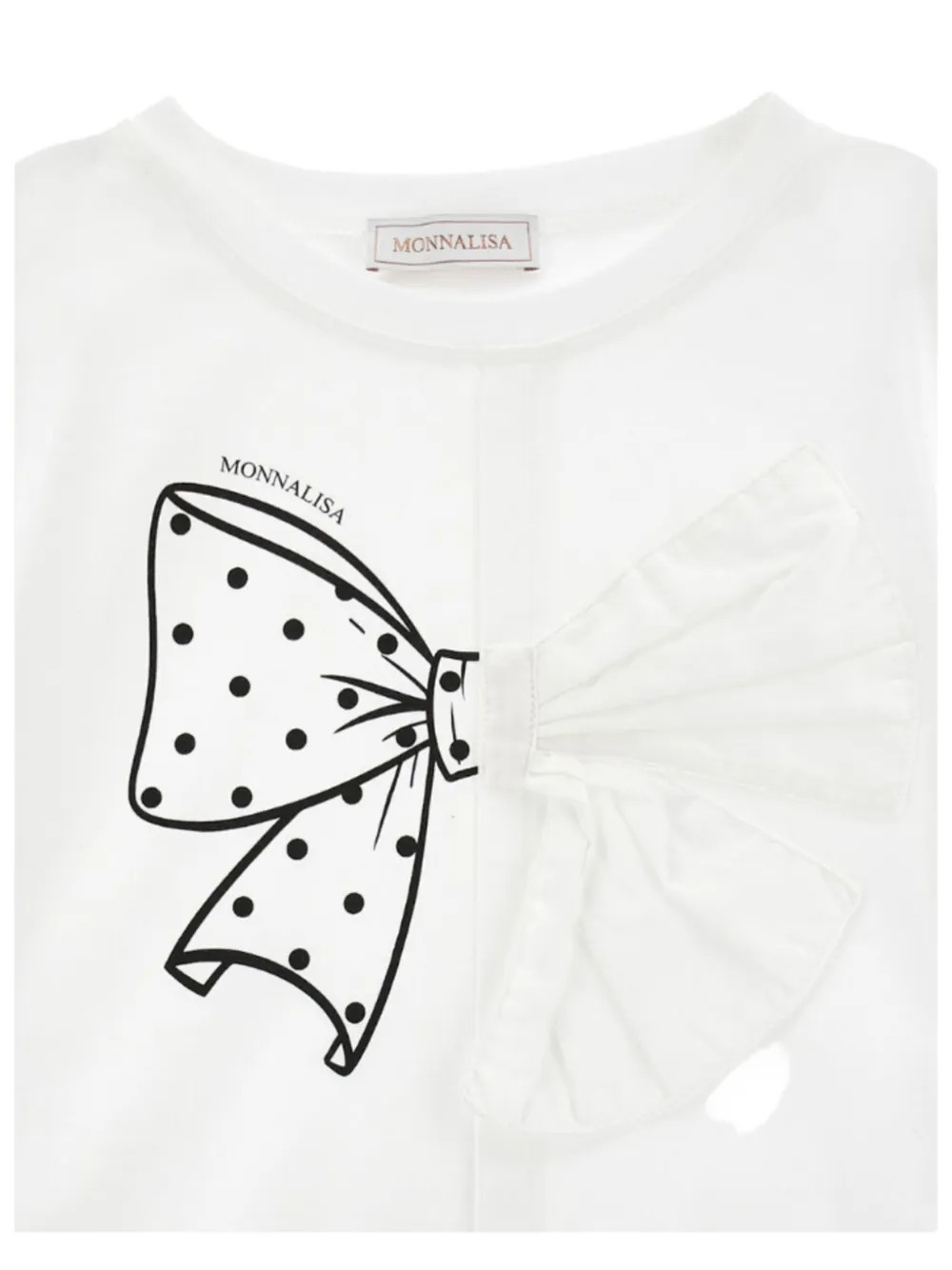 Monnalisa bow-detail T-shirt Wit