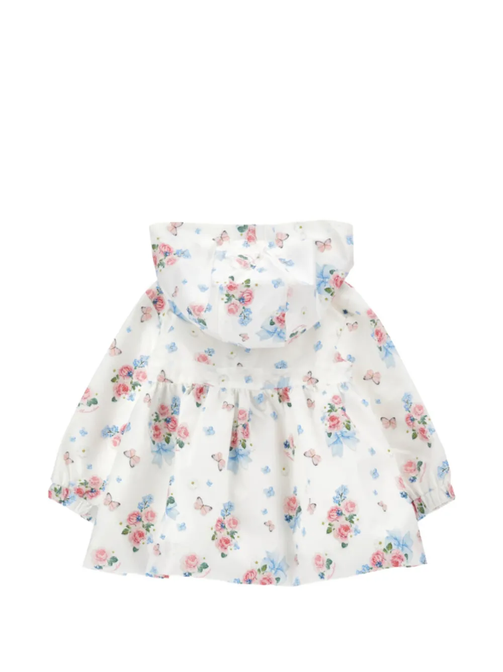 Monnalisa floral-print hooded jacket Wit