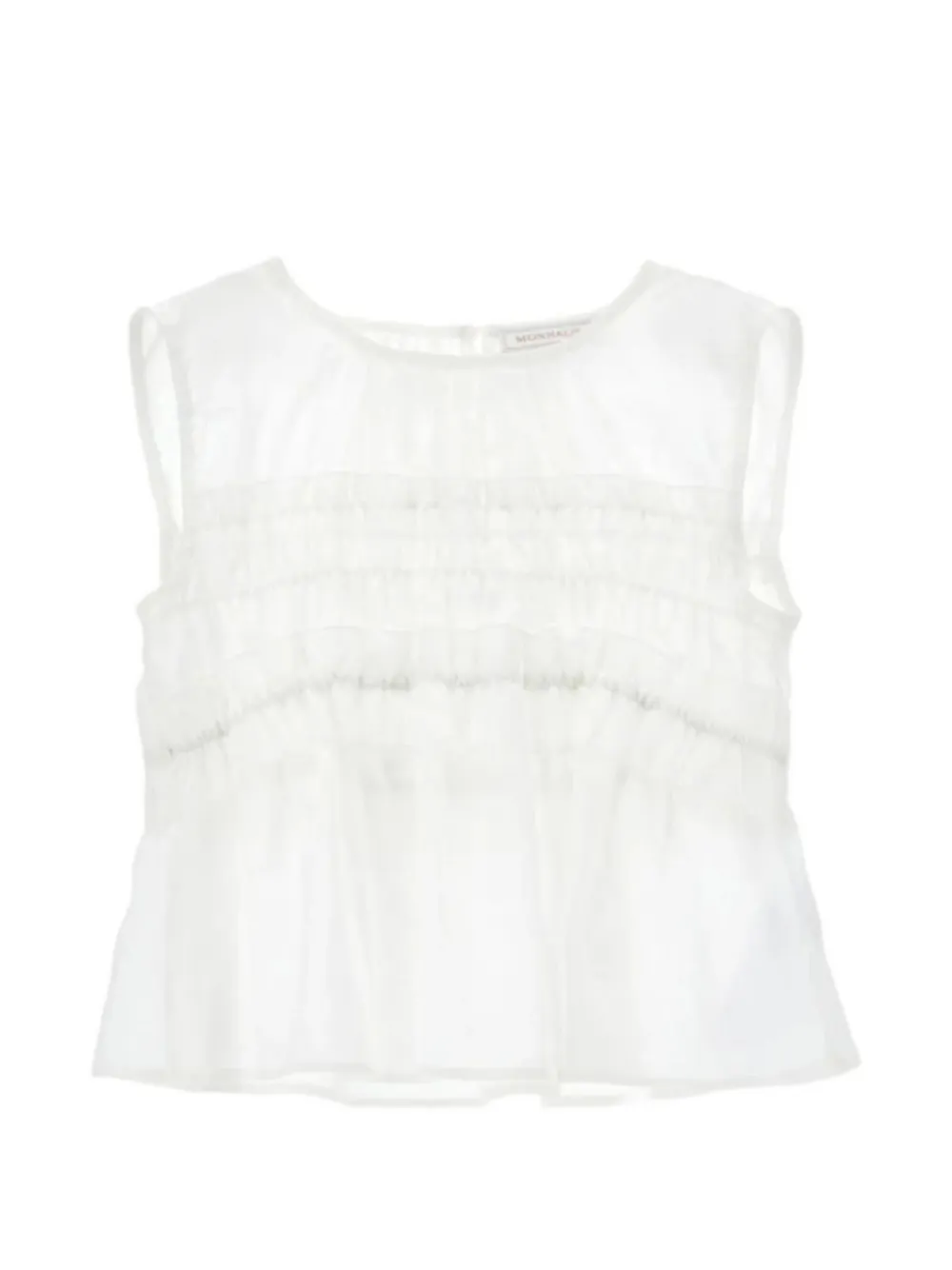 Monnalisa ruffled sleeveless top - Bianco