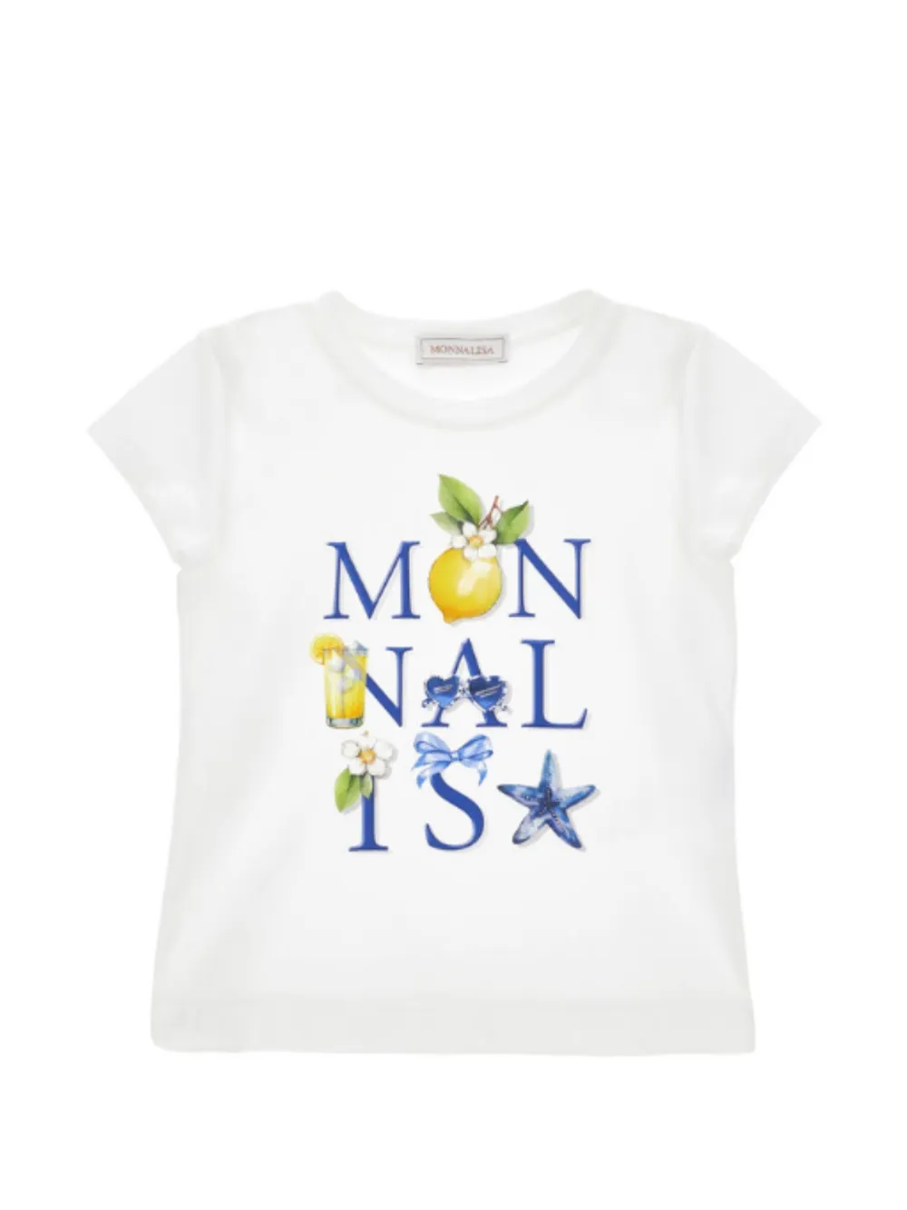 Monnalisa logo-print T-shirt - Bianco