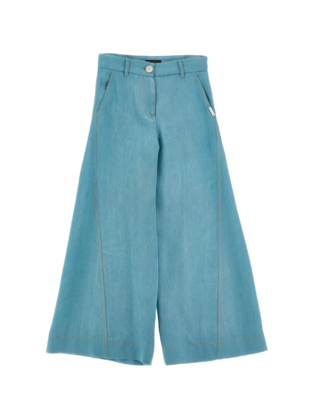 Monnalisa contrast-stitch wide-leg jeans - Blu
