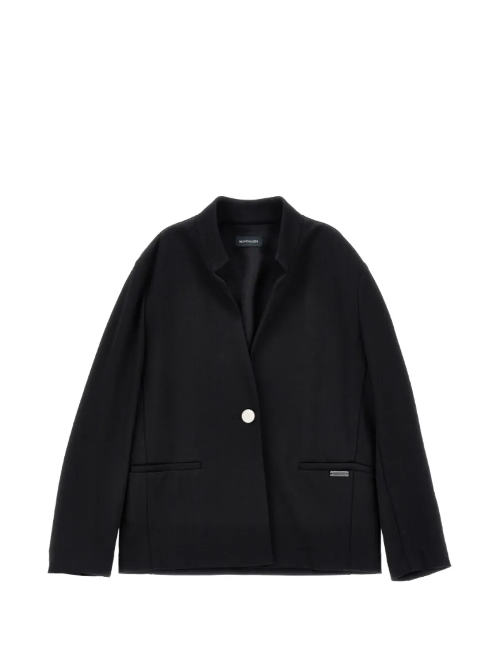 Monnalisa single-button logo-plaque blazer Zwart