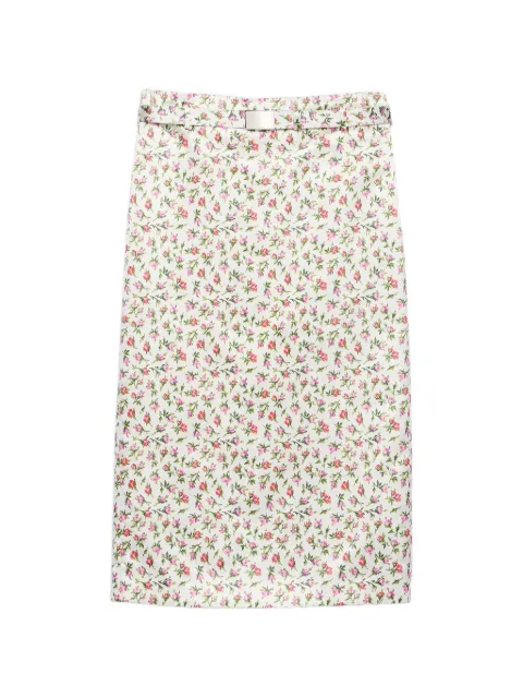 Prada printed silk duchesse midi skirt