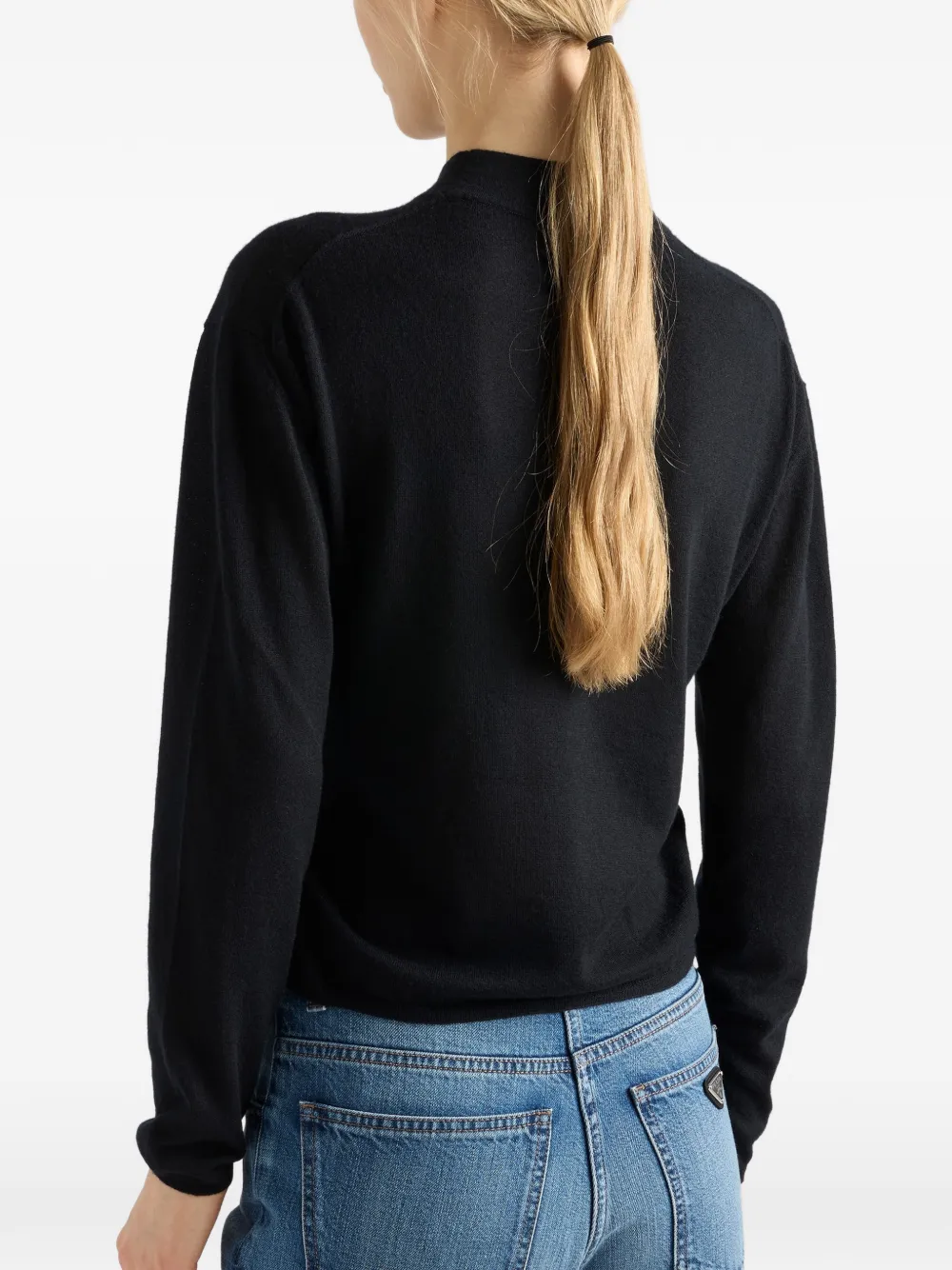 Prada cashmere crew-neck sweater Zwart