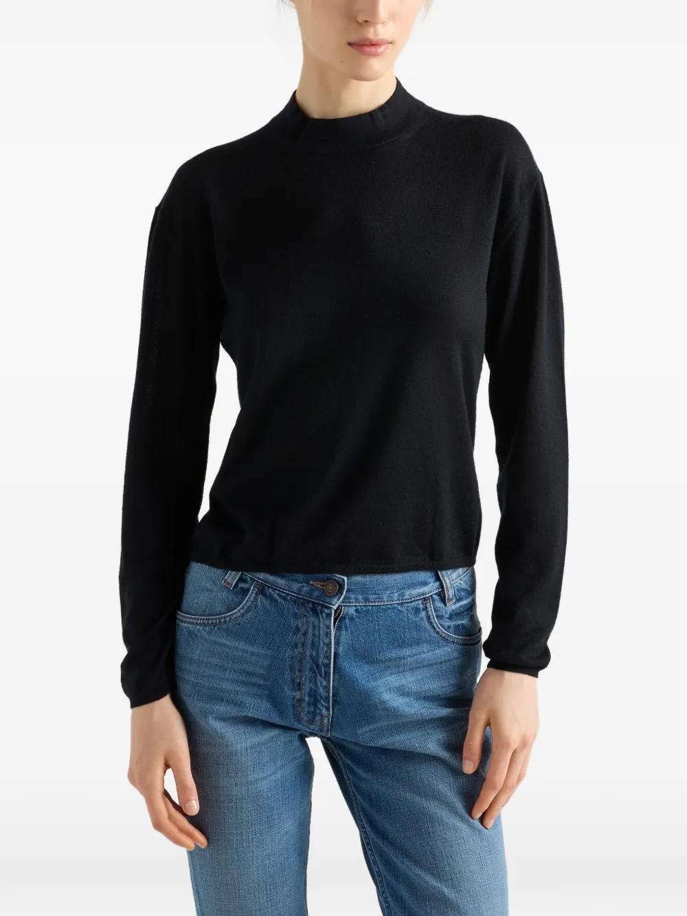 Prada cashmere crew-neck sweater Zwart