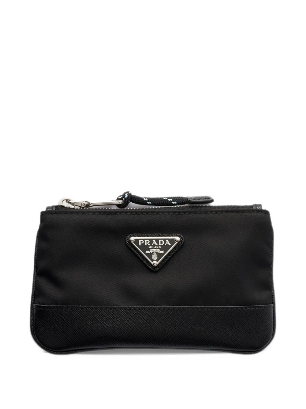 Prada Re-Nylon and Saffiano mini pouch Zwart