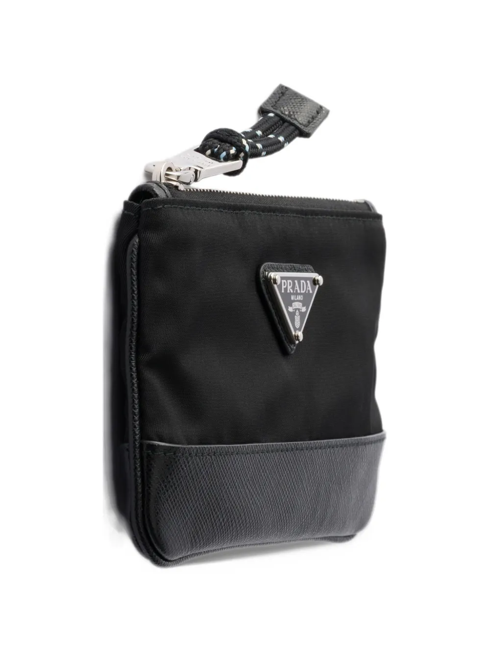 Prada Re-Nylon and Saffiano mini pouch Zwart