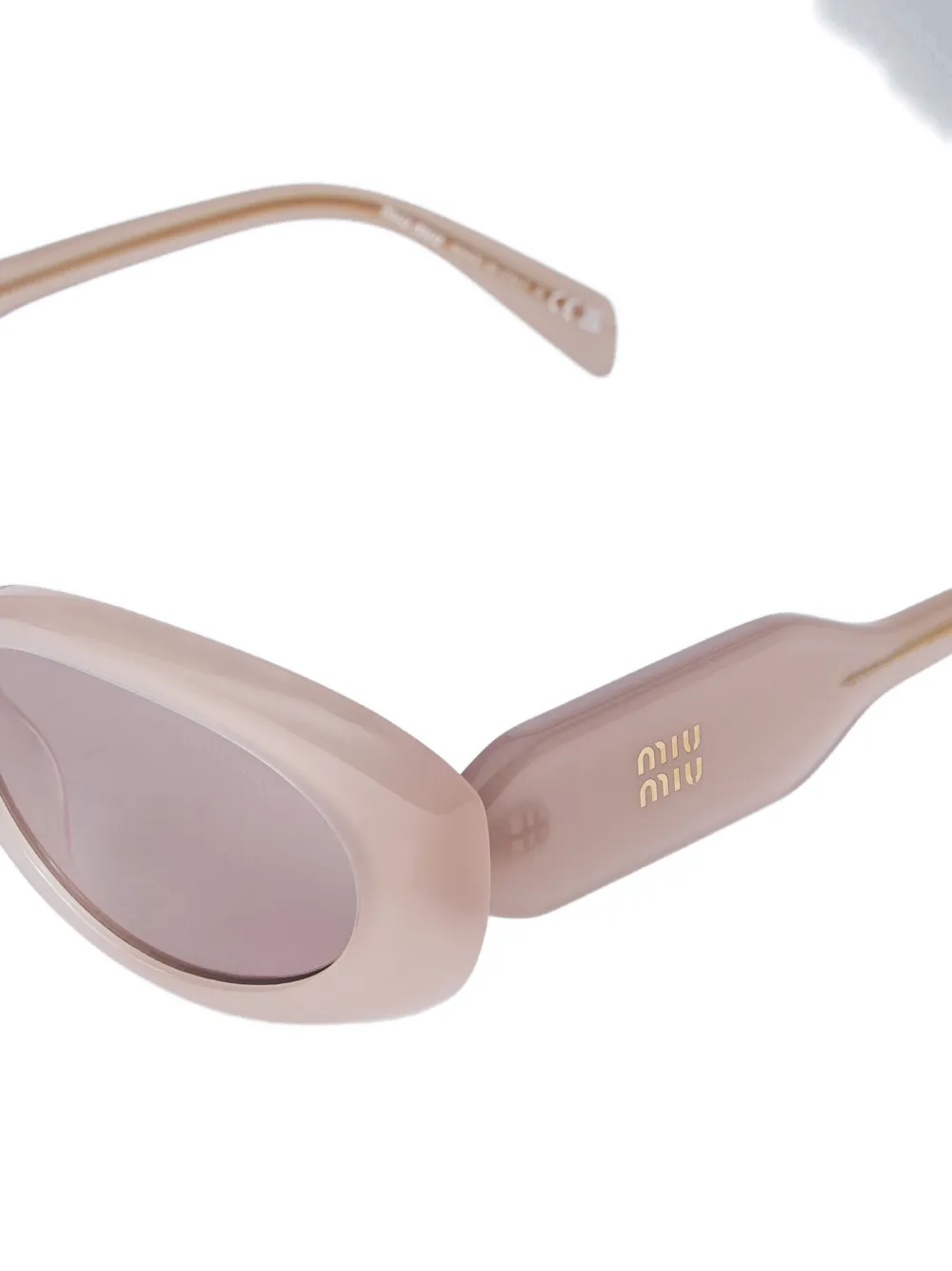 Miu Eyewear oval-frame sunglasses Beige