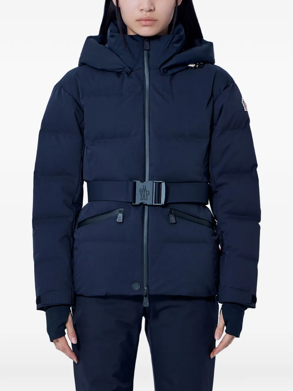Moncler Grenoble Tolima belted quilted jacket Blauw