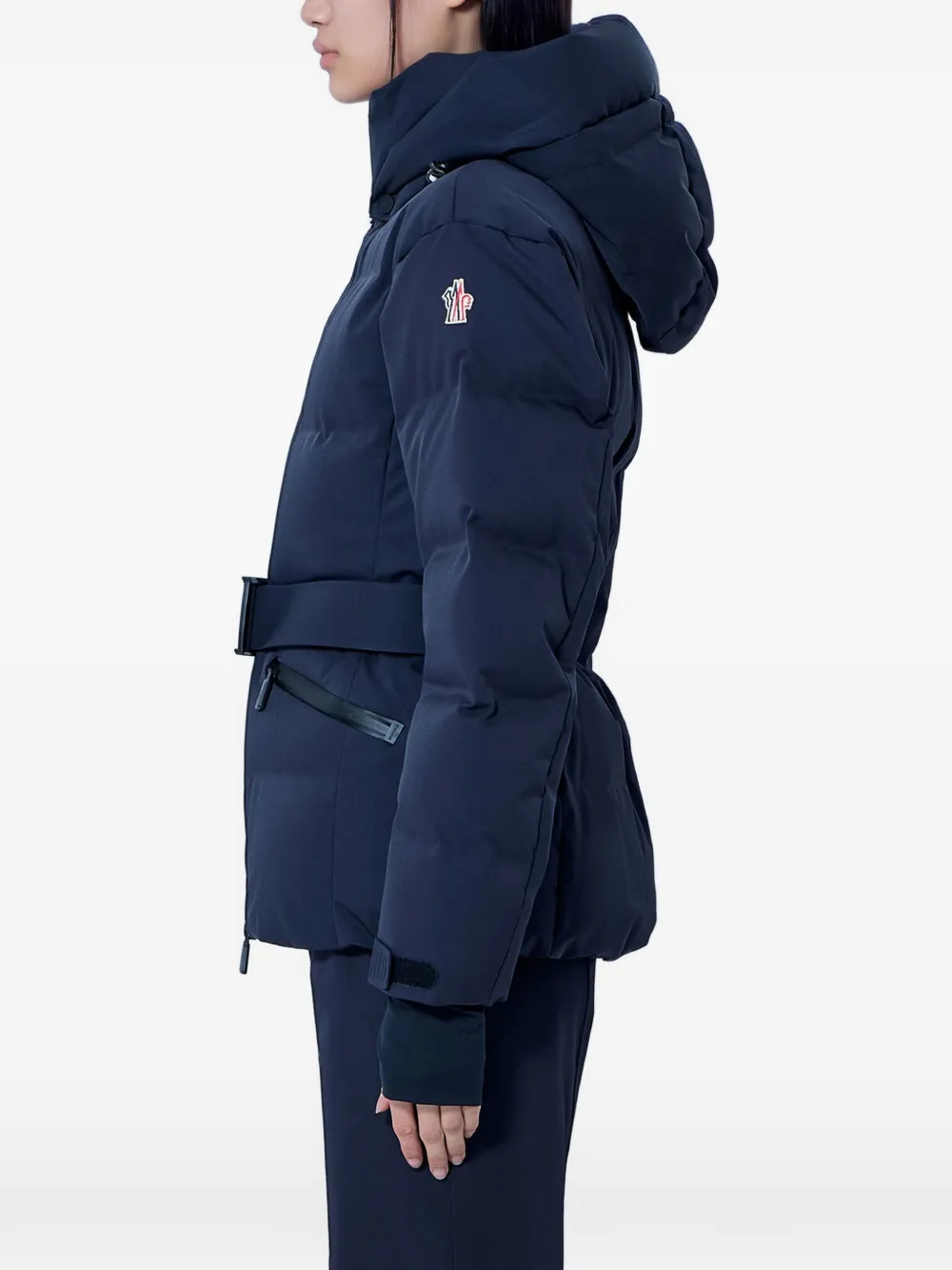 Moncler Grenoble Tolima belted quilted jacket Blauw