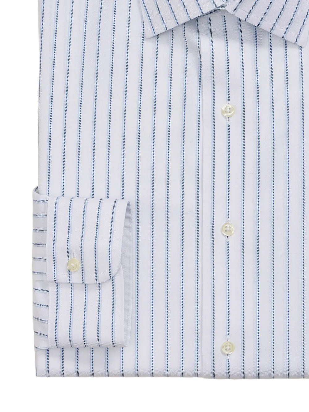 Brooks Brothers Ainsley collar striped shirt Wit