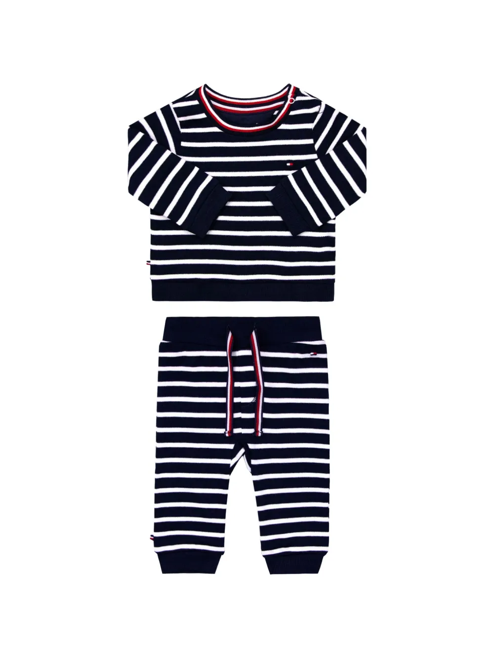 Tommy Hilfiger Junior striped cotton baby set Blauw