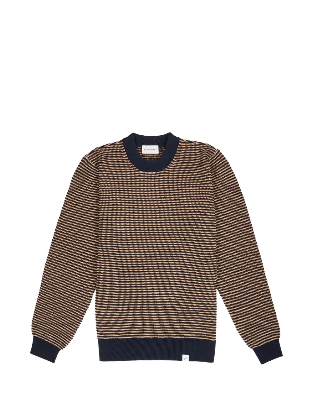 NOWADAYS striped textured-knit sweater - Tons neutres NOWADAYS striped textured-knit sweater - Tons neutres