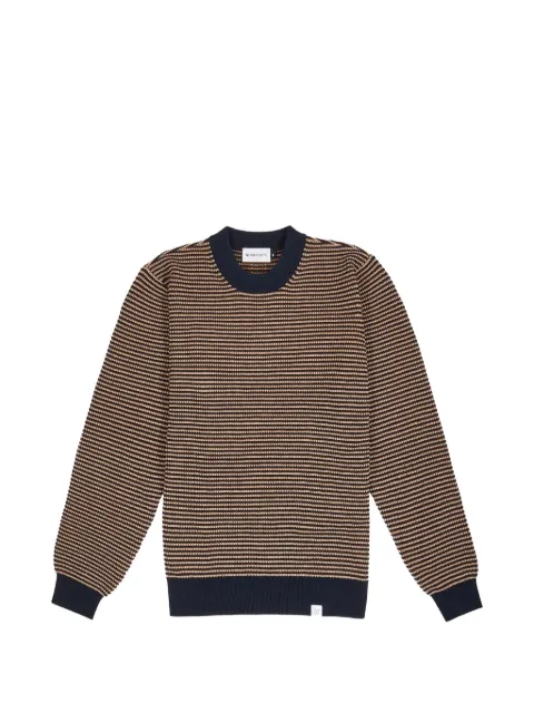 NOWADAYS striped textured-knit sweater