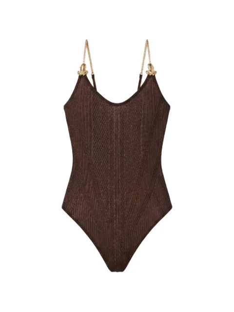 Moeva Tropezia chain-link ribbed swimsuit