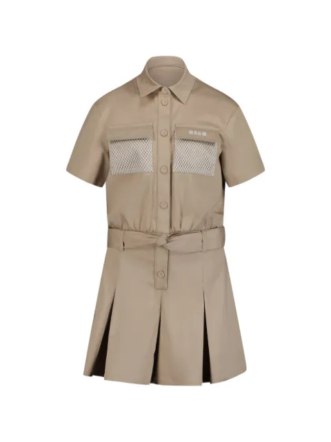 MSGM Kids belted mesh-pocket jumpsuit
