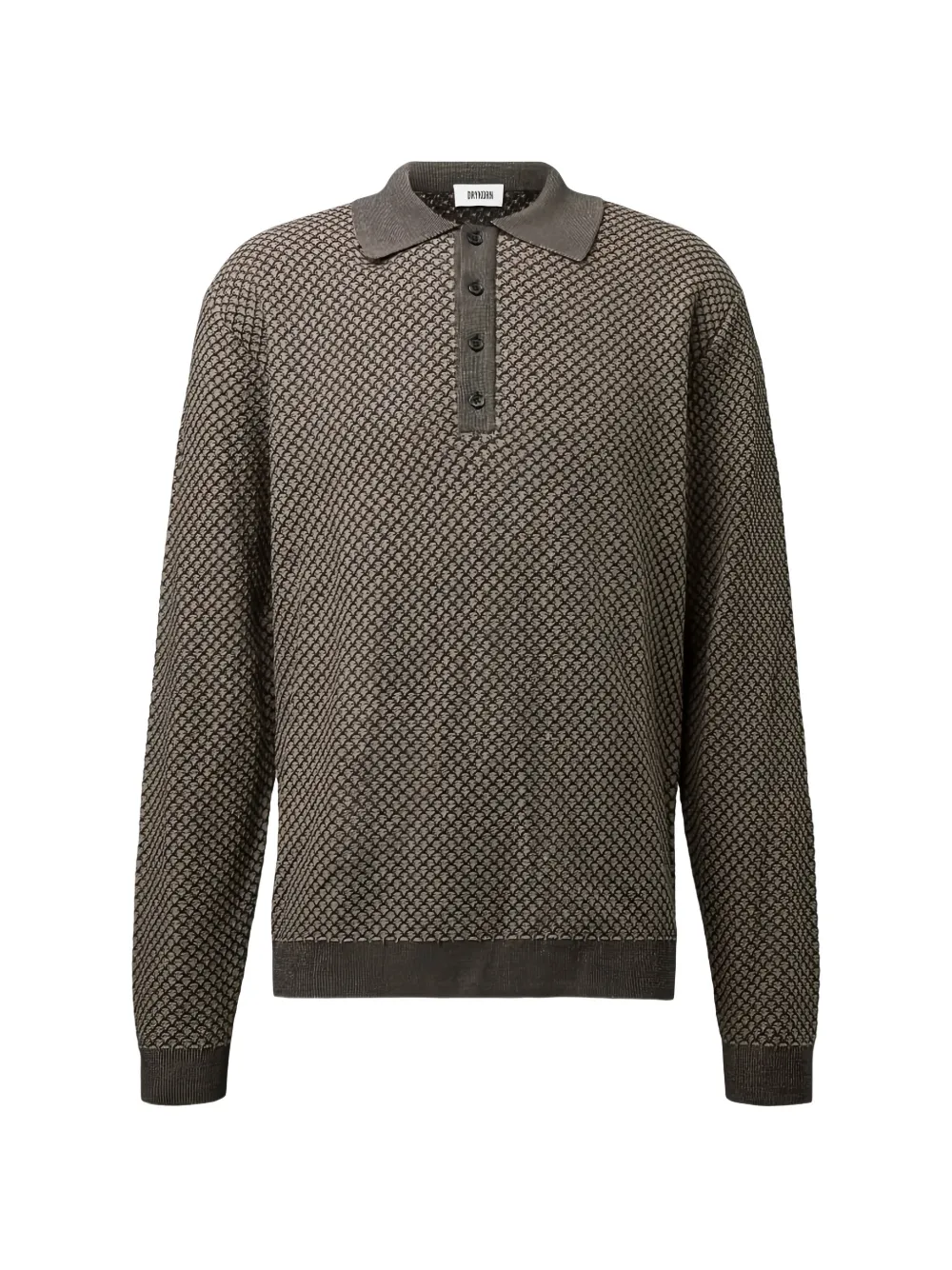 Drykorn Jonnte textured-knit polo shirt - Marrone