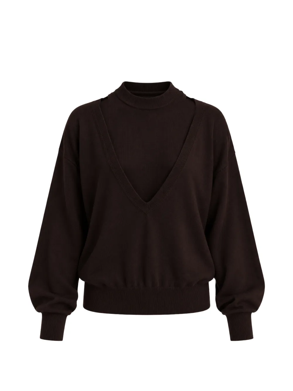 MeimeiJ layered-effect ribbed-trim sweater - Noir MeimeiJ layered-effect ribbed-trim sweater - Noir