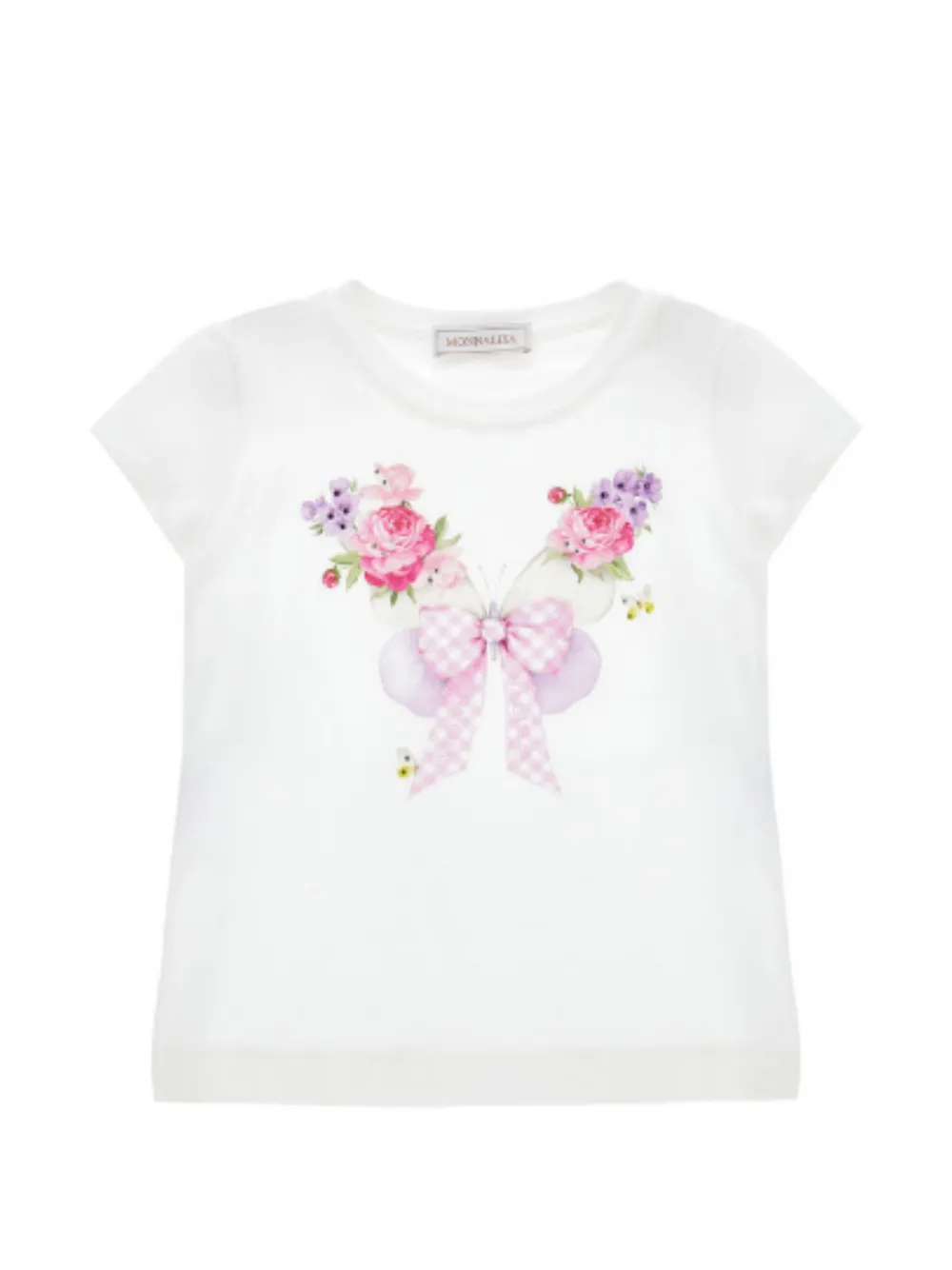 Monnalisa butterfly-print T-shirt - Bianco