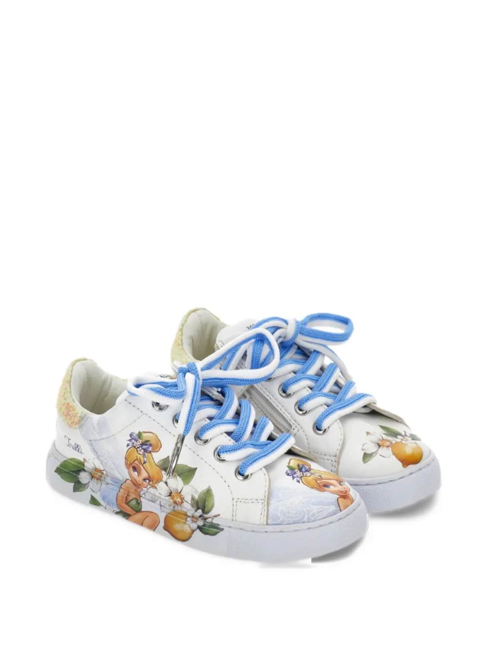Monnalisa Tinker Bell glitter-detail sneakers - Bianco