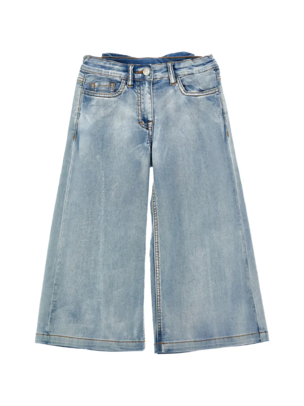 Monnalisa bow-detail wide-leg jeans - Blu