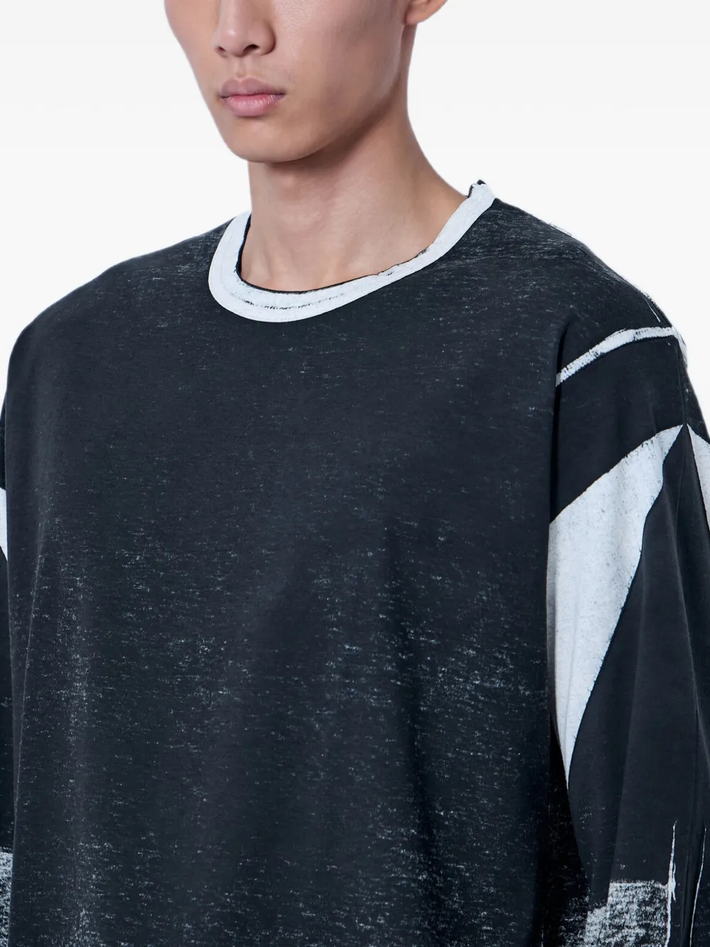Yohji Yamamoto Gerafeld T-shirt Grijs