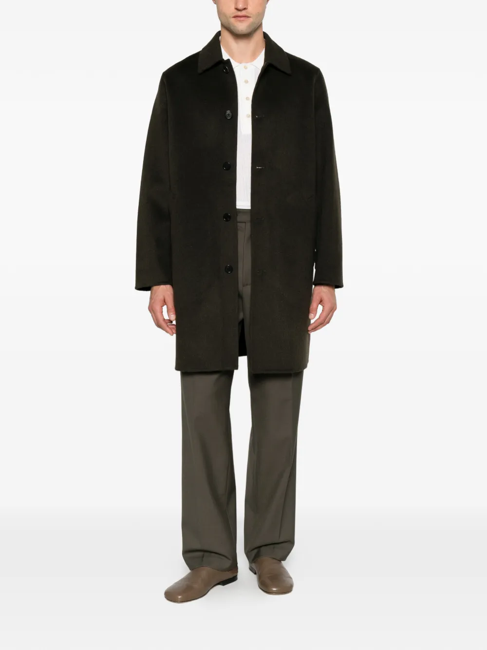 Department 5 Milo single-breasted wool-blend coat - Vert Department 5 Milo single-breasted wool-blend coat - Vert