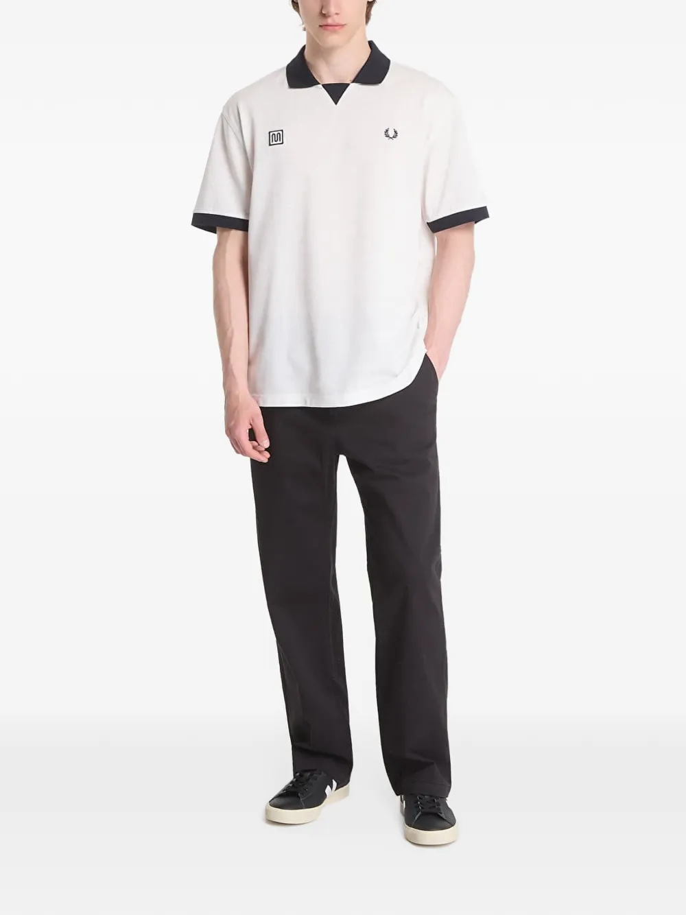 Fred Perry x Meyba logo-print T-shirt Beige